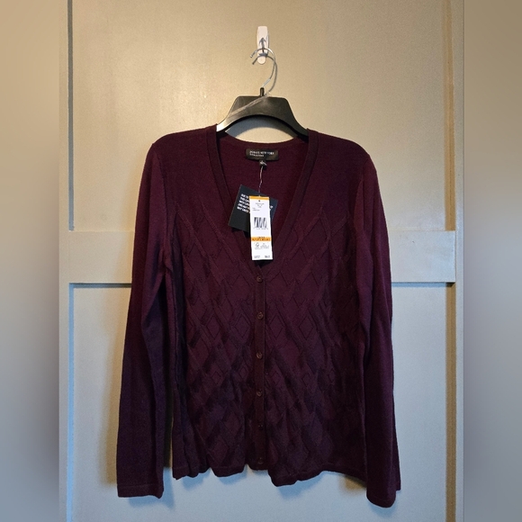 Jones New York Collection Women's plum Cardigan Style Sweater Size Small New - Picture 2 of 4